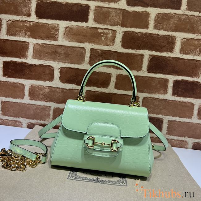 Gucci Horsebit 1955 Mini Top Handle Bag Green 22x16x10.5cm - 1