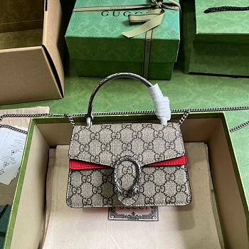 Gucci Dionysus Mini Top Handle Bag Red Beige 18x12x6cm