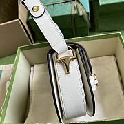 Gucci Horsebit 1955 Mini Rounded Bag White 18x17x6.5cm - 6