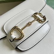 Gucci Horsebit 1955 Mini Rounded Bag White 18x17x6.5cm - 4