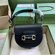 Gucci Horsebit 1955 Mini Rounded Bag Black 18x17x6.5cm - 1