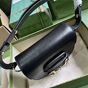 Gucci Horsebit 1955 Mini Rounded Bag Black 18x17x6.5cm - 6