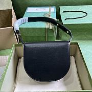 Gucci Horsebit 1955 Mini Rounded Bag Black 18x17x6.5cm - 4