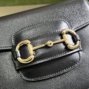 Gucci Horsebit 1955 Mini Rounded Bag Black 18x17x6.5cm - 3