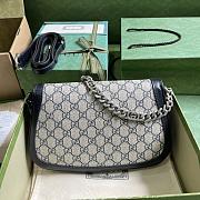 Gucci Blondie Shoulder Bag Blue Beige 28x16x4cm - 5