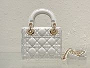 Dior Mini Lady White Lambskin 17cm - 4