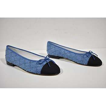 Chanel Ballet Flats Denim Blue