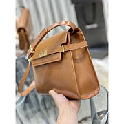 YSL Manhattan Leather Shoulder Bag Brown 29x20.5x7cm - 4