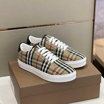 Burberry Albridge Check& Leather Low-top Sneakers