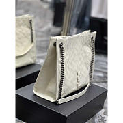 YSL Niki Shopping In Vintage Leather White 33x27x11.5cm - 5