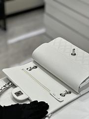 Chanel Medium Flap Bag White Caviar Silver 25cm - 6