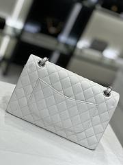 Chanel Medium Flap Bag White Caviar Silver 25cm - 2