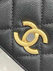 Chanel Top Handle Black Caviar Gold 21x9x15cm - 4