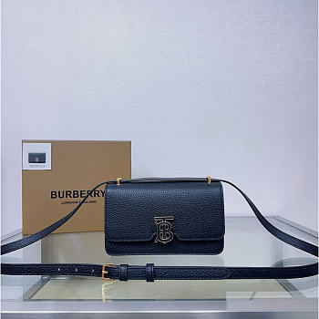 Burberry Mini TB Monogram Lock Bag Black 20x5.5x12.5cm