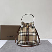 Burberry Small TB Bucket Bag Archive Beige Heather Brown 16x26x26cm - 1