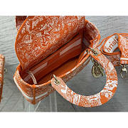 Dior Medium Lady D-Lite Bag Embroidery Orange 24cm - 6