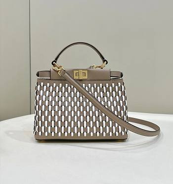 Fendi Peekaboo Mini White And Grey 23x18x11cm