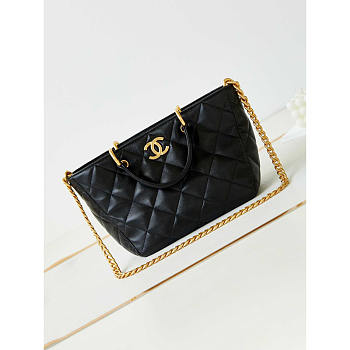 Chanel Quilted Lambskin Bag Black 22x19x17cm