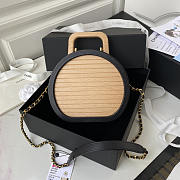 Chanel Vanity Case Beech Wood Leather Black And Beige 17x21cm - 2