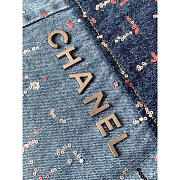 Chanel 22 Bag Glitter Denim Blue 38x42x8cm - 6