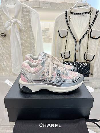 Chanel Silver Pink Sneakers
