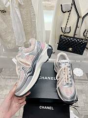 Chanel Silver Pink Sneakers - 5