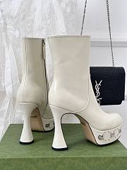 Gucci GG Studded Leather Ankle Boots White 12.5cm - 5
