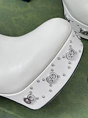 Gucci GG Studded Leather Ankle Boots White 12.5cm - 4