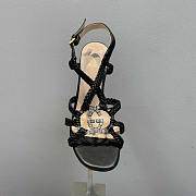 Gucci Women's Crystal Interlocking G Sandals Black Heel 9.5cm - 4