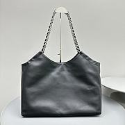 Prada Black Calfskin Chain Handle Tote Black 39x29x8cm - 6