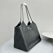 Prada Black Calfskin Chain Handle Tote Black 39x29x8cm - 5