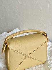 Loewe Light Yellow Puzzle Mini Shoulder Bag 18x12x8cm - 4