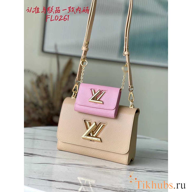 Louis Vuitton LV Twist And Twisty Epi MM Pink And Beige 23x17x9.5cm - 1