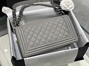 Chanel Leboy Grey Silver Caviar 25cm - 4