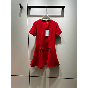 Valentino Crepe Couture Minidress Red
