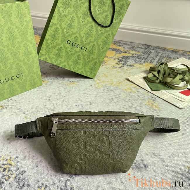Gucci Jumbo GG Small Belt Bag Khaki Green 23x13x5cm - 1