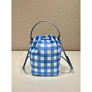 Prada Duet Printed Re-Nylon Bag Blue 22.5x17.5x12cm - 4