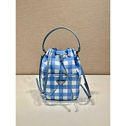 Prada Duet Printed Re-Nylon Bag Blue 22.5x17.5x12cm - 1