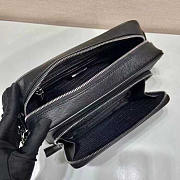 Prada Saffiano Leather Shoulder Bag Black 24x18x6cm - 6