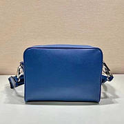 Prada Saffiano Leather Shoulder Bag Blue 24x18x6cm - 5