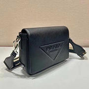 Prada Saffiano Leather Crossbody Bag Black 26x18x6.5cm - 2