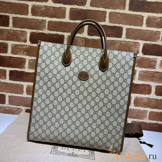 Gucci GG Supreme Monogram Tote Bag Brown 36.5x38x12cm - 1