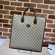 Gucci GG Supreme Monogram Tote Bag Brown 36.5x38x12cm - 1