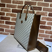 Gucci GG Supreme Monogram Tote Bag Brown 36.5x38x12cm - 3