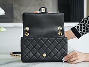 Chanel Flap Bag With Chanel Letter Black Gold 26×15×7cm - 4