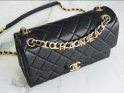 Chanel Flap Bag With Chanel Letter Black Gold 26×15×7cm - 2