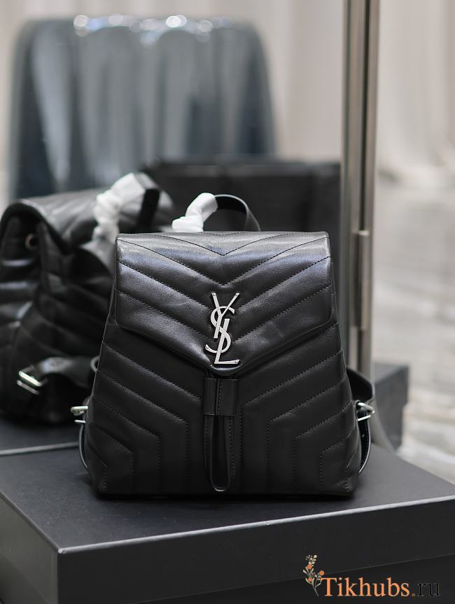 YSL Backpack Loulou Black 26×22×11cm - 1