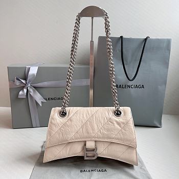 Balenciaga Crush Small Chain Bag Quilted In Beige 25x15x9.5cm