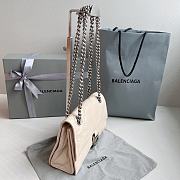 Balenciaga Crush Small Chain Bag Quilted In Beige 25x15x9.5cm - 4