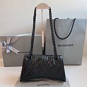 Balenciaga Crush Small Chain Bag Quilted In Full Black 25x15x9.5cm - 5